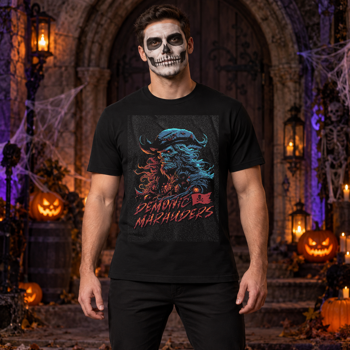 Pirates T-Shirt – Dark Editorial Graphic Design Graphic Tee - Color: black