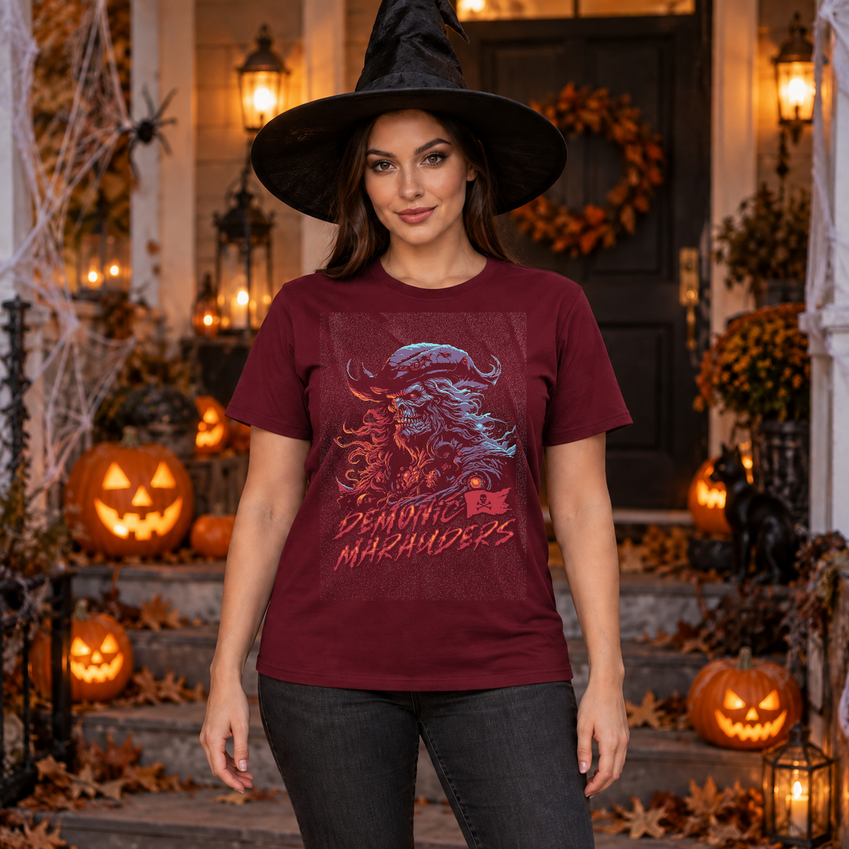 Pirates T-Shirt – Dark Editorial Graphic Design Graphic Tee - Color: maroon