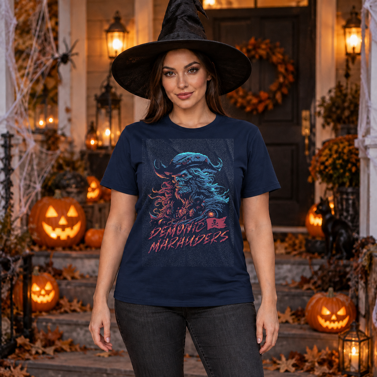Pirates T-Shirt – Dark Editorial Graphic Design Graphic Tee - Color: navy