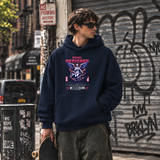 Pixel Perished Angel Hoodie – Vintage Y2K / Acid Graphic Streetwear Hoodie - Color: navy