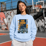 Planet Guardian Retro Badge Jeep T-Shirt – Vintage Y2K / Acid Graphic Streetwear Tee - Color: light blue