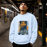 Planet Guardian Retro Badge Jeep T-Shirt – Vintage Y2K / Acid Graphic Streetwear Tee - Color: light blue