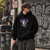 Protect Cherub Hoodie – Religious Imagery Collage Graphic Hoodie - Color: black