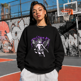 Protect Cherub Sweatshirt – Religious Imagery Collage Graphic Sweatshirt - Color: black