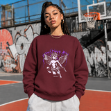 Protect Cherub Sweatshirt – Religious Imagery Collage Graphic Sweatshirt - Color: maroon