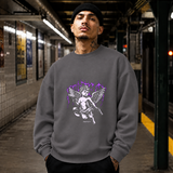 Protect Cherub T-Shirt – Religious Imagery Collage Graphic Tee - Color: charcoal