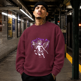 Protect Cherub T-Shirt – Religious Imagery Collage Graphic Tee - Color: maroon