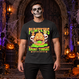 Pumpkins Haunt Tonight Spooky Halloween T-Shirt – Halloween Streetwear Graphic Graphic Tee - Color: charcoal