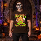 Pumpkins Haunt Tonight Spooky Halloween T-Shirt – Halloween Streetwear Graphic Graphic Tee - Color: chocolate