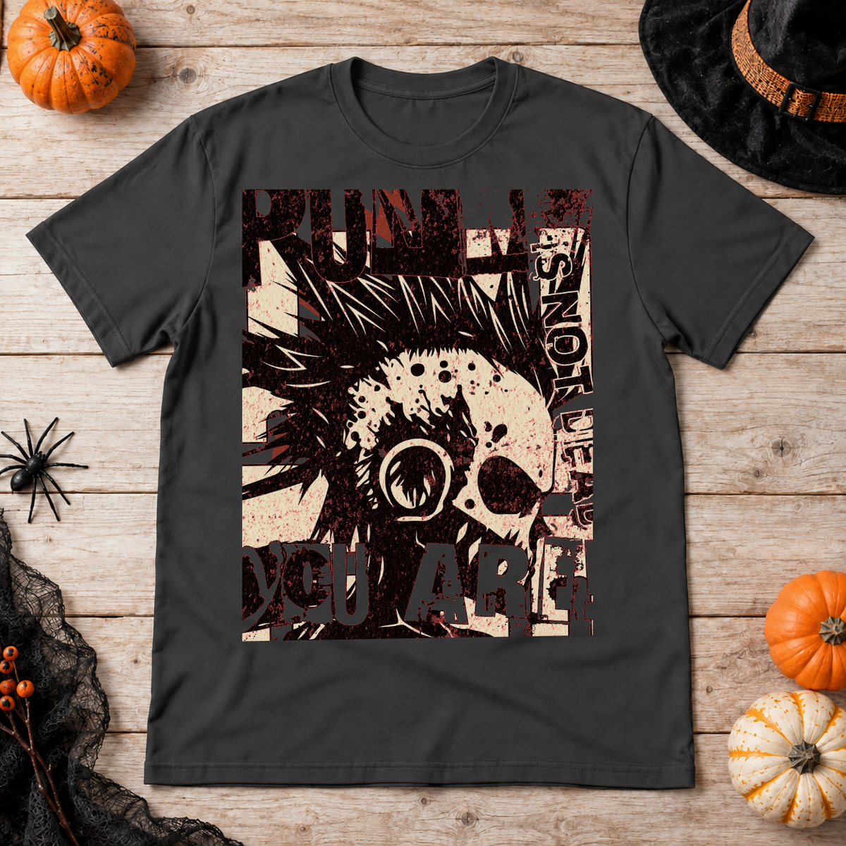 Punk IS NOT T-Shirt – Punk Rock Streetwear Graphic Graphic Tee - Color: charcoal