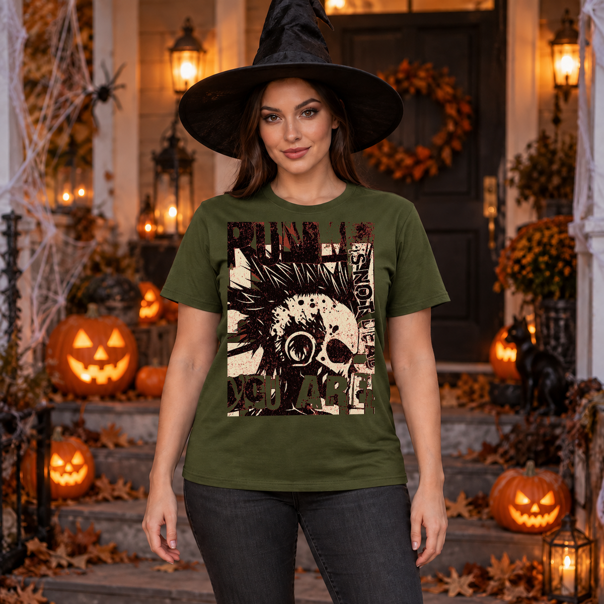 Punk IS NOT T-Shirt – Punk Rock Streetwear Graphic Graphic Tee - Color: military green