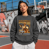 Purgatory Cherub Globe Sweatshirt – Religious Imagery Collage Graphic Sweatshirt - Color: dark heather
