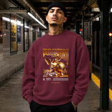 Purgatory Cherub Globe T-Shirt – Religious Imagery Collage Graphic Tee - Color: maroon