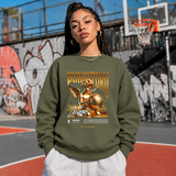 Purgatory Cherub Globe T-Shirt – Religious Imagery Collage Graphic Tee - Color: military green