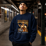 Purgatory Cherub Globe T-Shirt – Religious Imagery Collage Graphic Tee - Color: navy