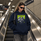 Quixotic Quarrel Cherub Gun Hoodie – Vintage Y2K / Acid Graphic Streetwear Hoodie - Color: navy