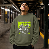 Quixotic Quarrel Cherub Gun T-Shirt – Vintage Y2K / Acid Graphic Streetwear Tee - Color: military green