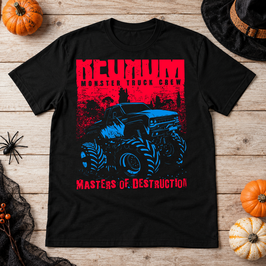 Redrum Monster Truck T-Shirt – Zombie & Monster Horror Graphic Graphic Tee - Color: black