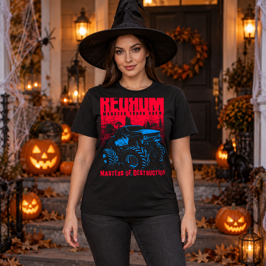 Redrum Monster Truck T-Shirt – Zombie & Monster Horror Graphic Graphic Tee - Color: black