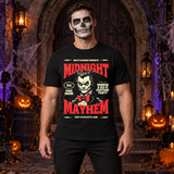 Retro Midnight Mayhem Halloween Costume Party T-Shirt – Halloween Streetwear Graphic Graphic Tee - Color: black