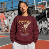 Reverse Angel Sweatshirt – Dark Art / Renaissance Aesthetic Graphic Sweatshirt - Color: maroon