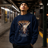 Reverse Angel Sweatshirt – Dark Art / Renaissance Aesthetic Graphic Sweatshirt - Color: navy