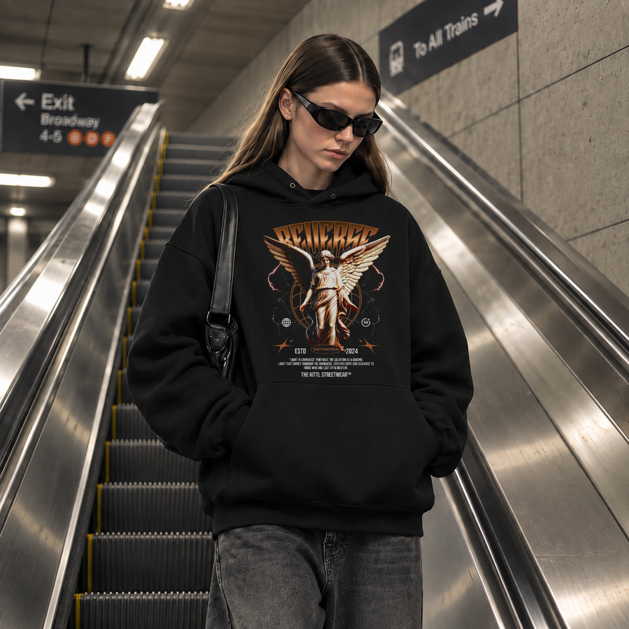 Reverse Angel T-Shirt – Dark Art / Renaissance Aesthetic Graphic Tee - Color: black