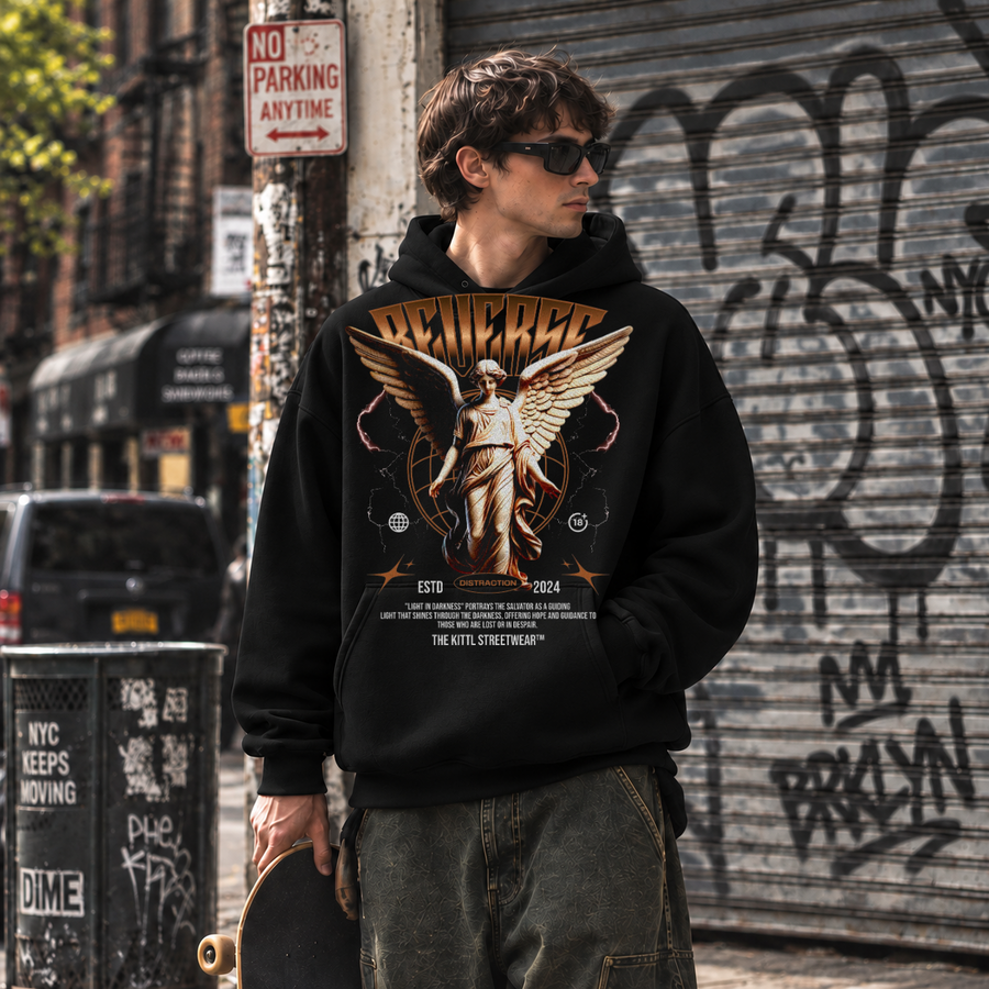 Reverse Angel T-Shirt – Dark Art / Renaissance Aesthetic Graphic Tee - Color: black