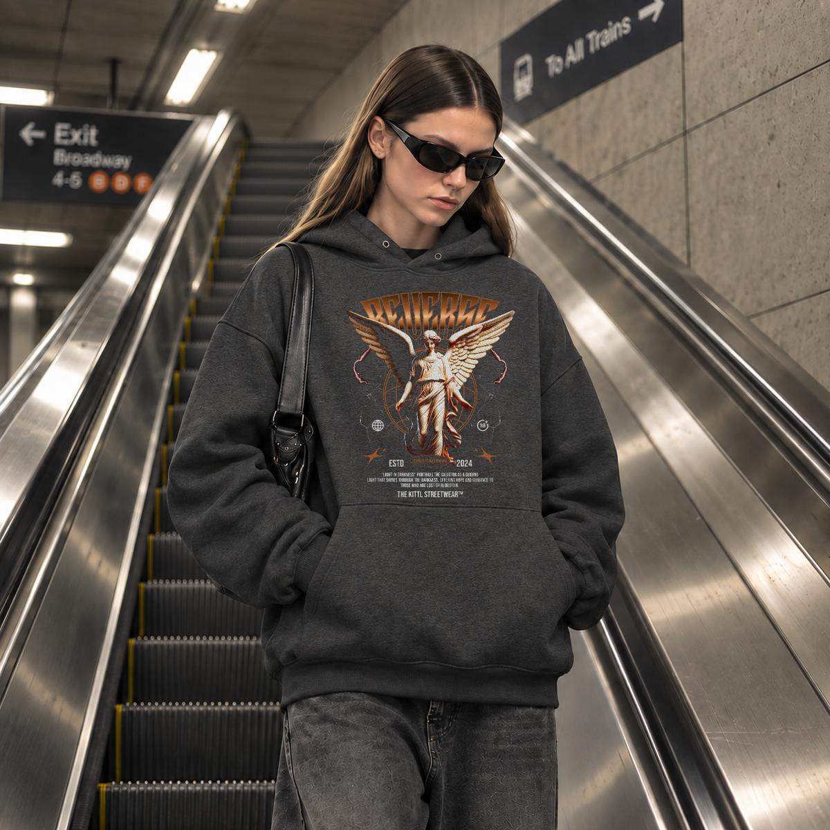 Reverse Angel T-Shirt – Dark Art / Renaissance Aesthetic Graphic Tee - Color: dark heather
