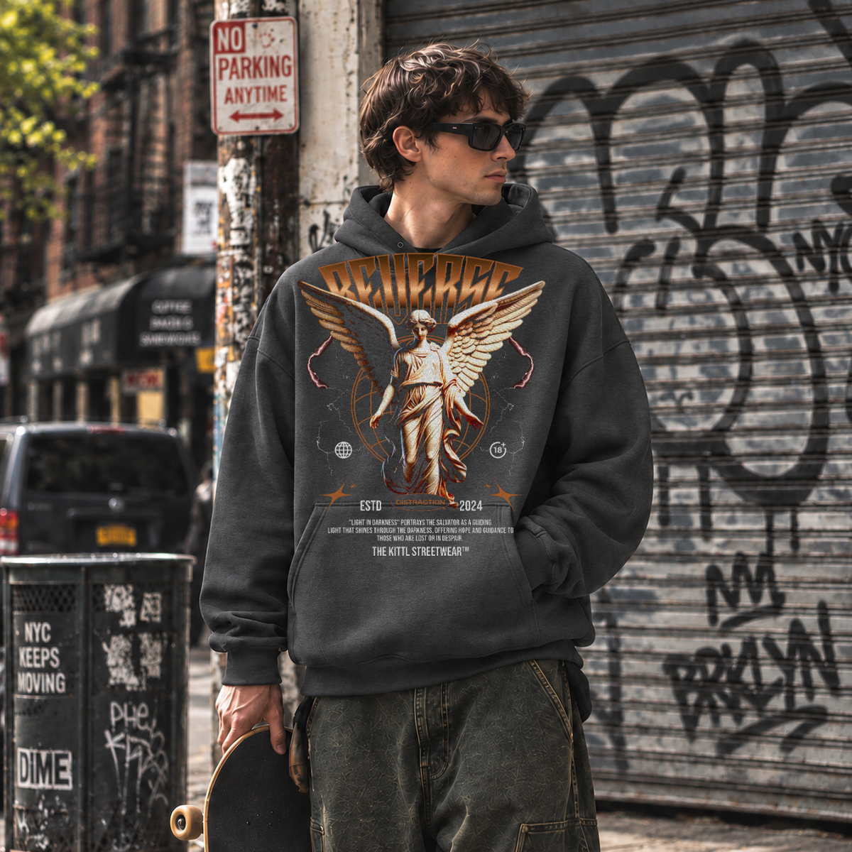 Reverse Angel T-Shirt – Dark Art / Renaissance Aesthetic Graphic Tee - Color: dark heather