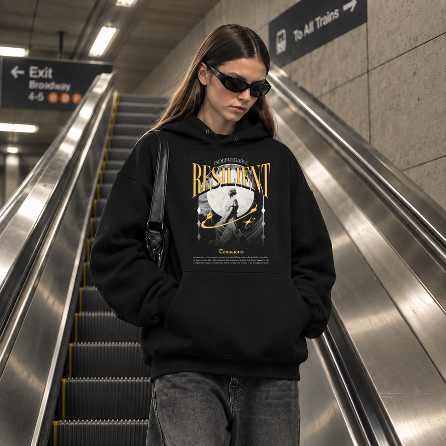 Risilient Indefatigable Statue Hoodie – Dark Art / Renaissance Aesthetic Graphic Hoodie - Color: black