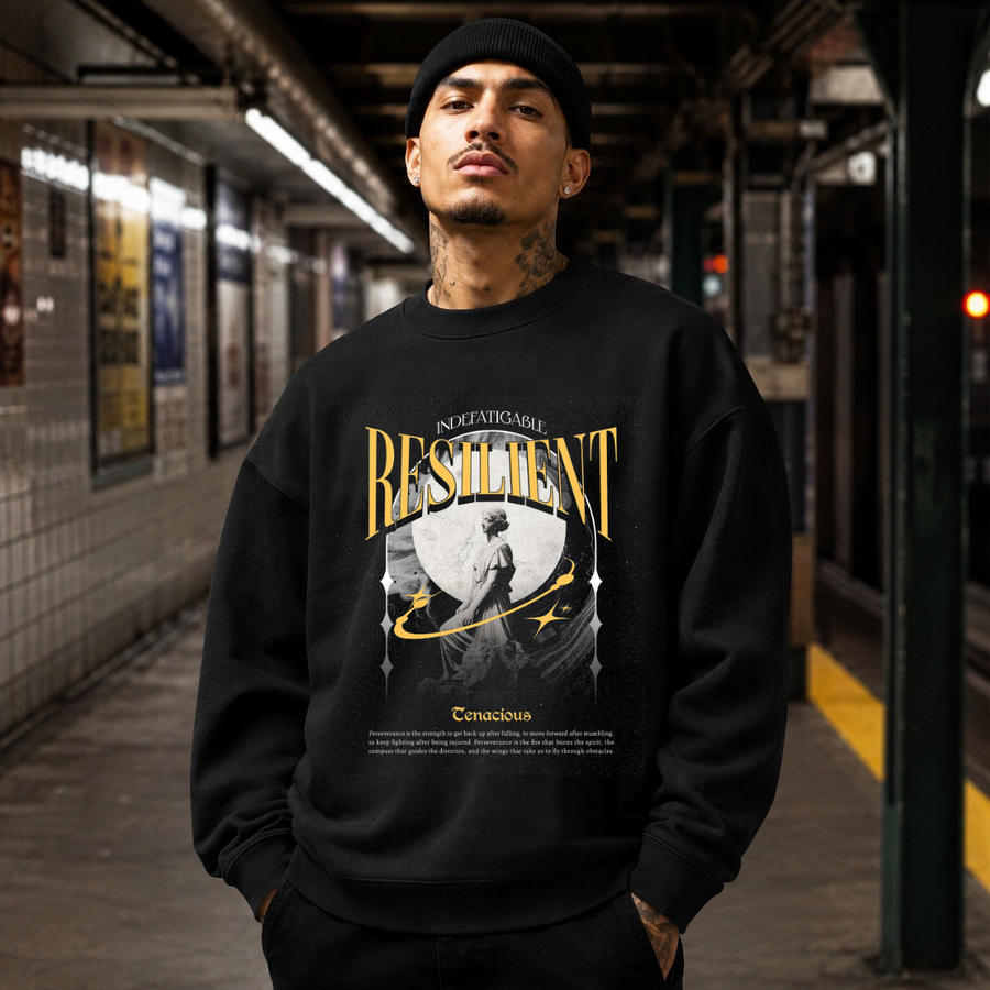 Risilient Indefatigable Statue T-Shirt – Dark Art / Renaissance Aesthetic Graphic Tee - Color: black