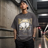 Risilient Indefatigable Statue T-Shirt – Dark Art / Renaissance Aesthetic Graphic Tee - Color: Charcoal