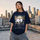Risilient Indefatigable Statue T-Shirt – Dark Art / Renaissance Aesthetic Graphic Tee - Color: Navy