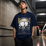 Risilient Indefatigable Statue T-Shirt – Dark Art / Renaissance Aesthetic Graphic Tee - Color: Navy