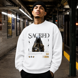 Sacred Hooded Figure T-Shirt – Dark Editorial / Gothic Streetwear Tee - Color: ash