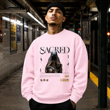 Sacred Hooded Figure T-Shirt – Dark Editorial / Gothic Streetwear Tee - Color: light pink