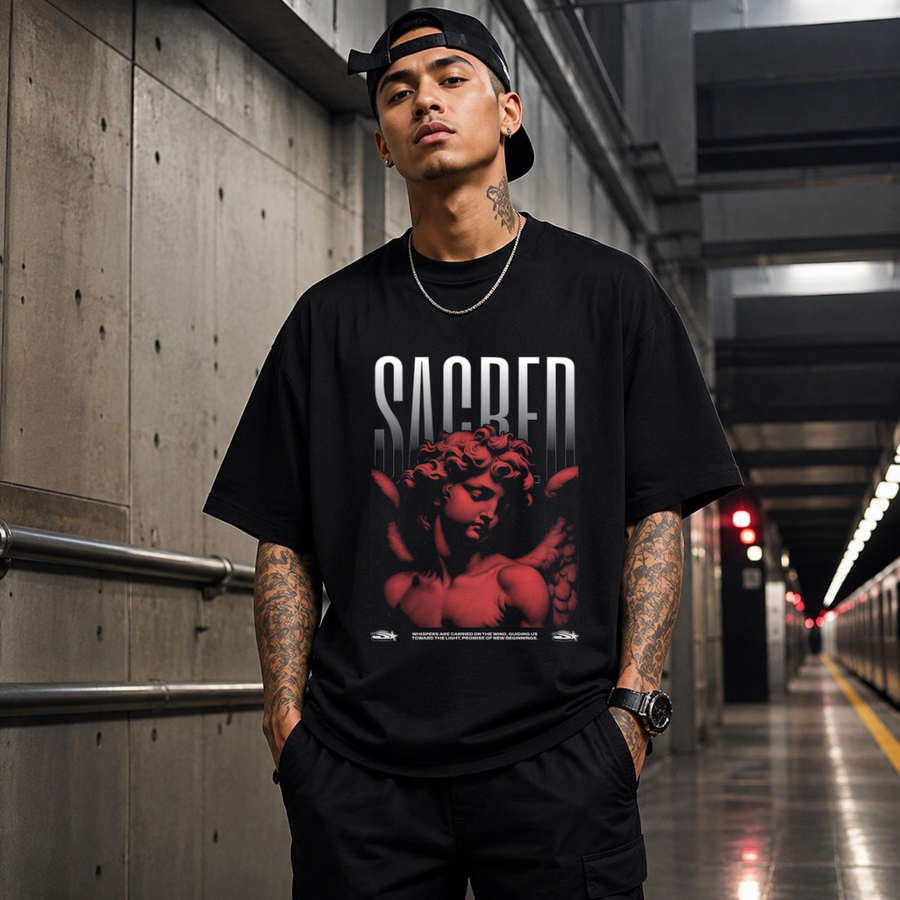 Sacred Mechanical Divinity Statue T-Shirt – Dark Art / Renaissance Aesthetic Graphic Tee - Color: Black