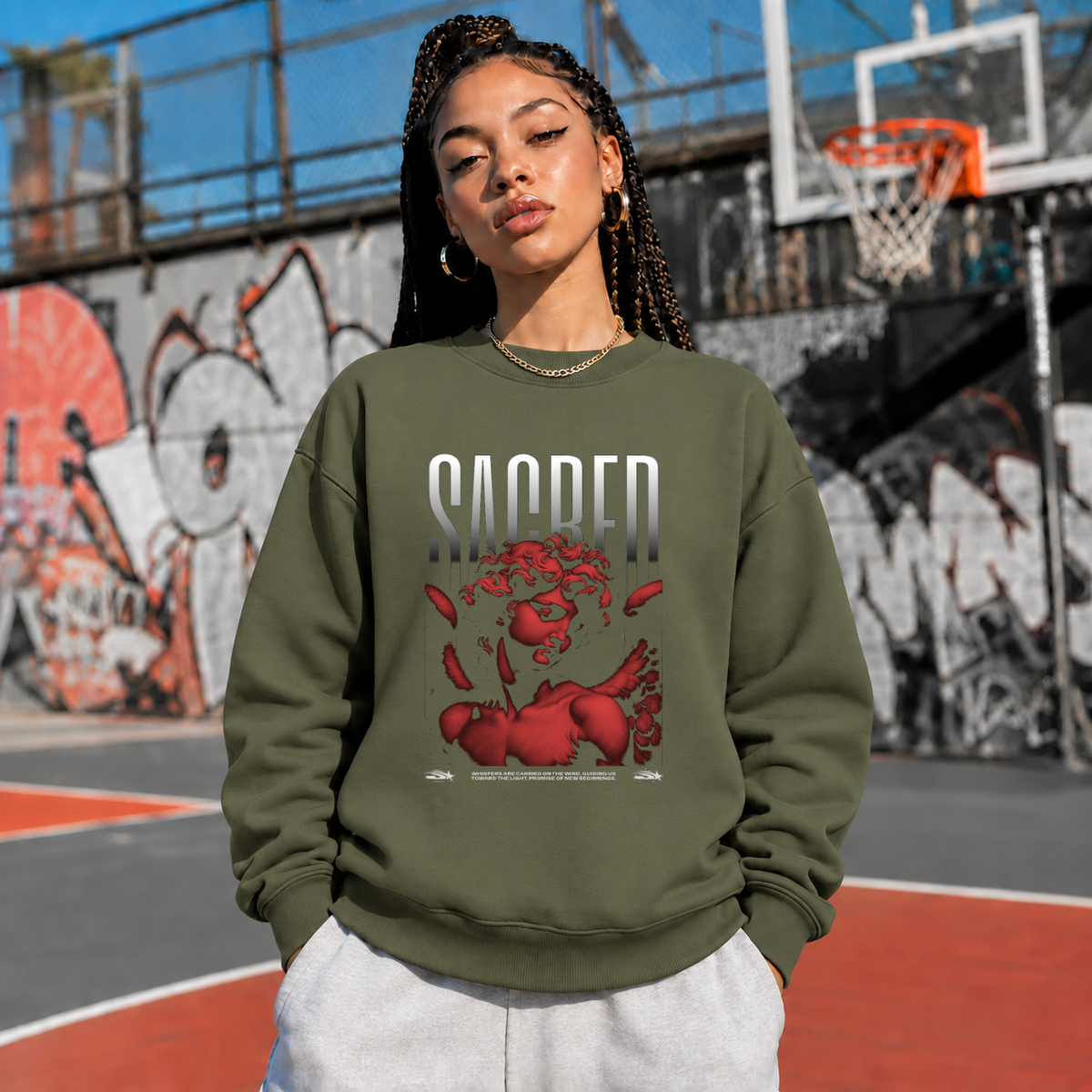 Sacred Mechanical Divinity Statue T-Shirt – Dark Art / Renaissance Aesthetic Graphic Tee - Color: military green