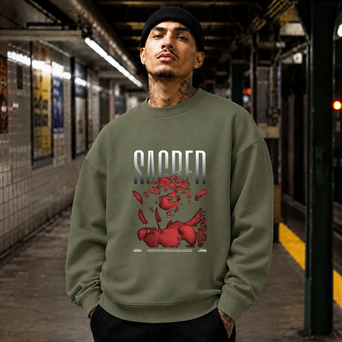 Sacred Mechanical Divinity Statue T-Shirt – Dark Art / Renaissance Aesthetic Graphic Tee - Color: military green
