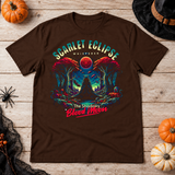 Scarlet Eclipse T-Shirt – Dark Editorial Graphic Design Graphic Tee - Color: chocolate