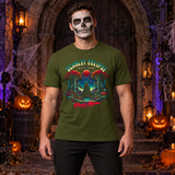 Scarlet Eclipse T-Shirt – Dark Editorial Graphic Design Graphic Tee - Color: military green