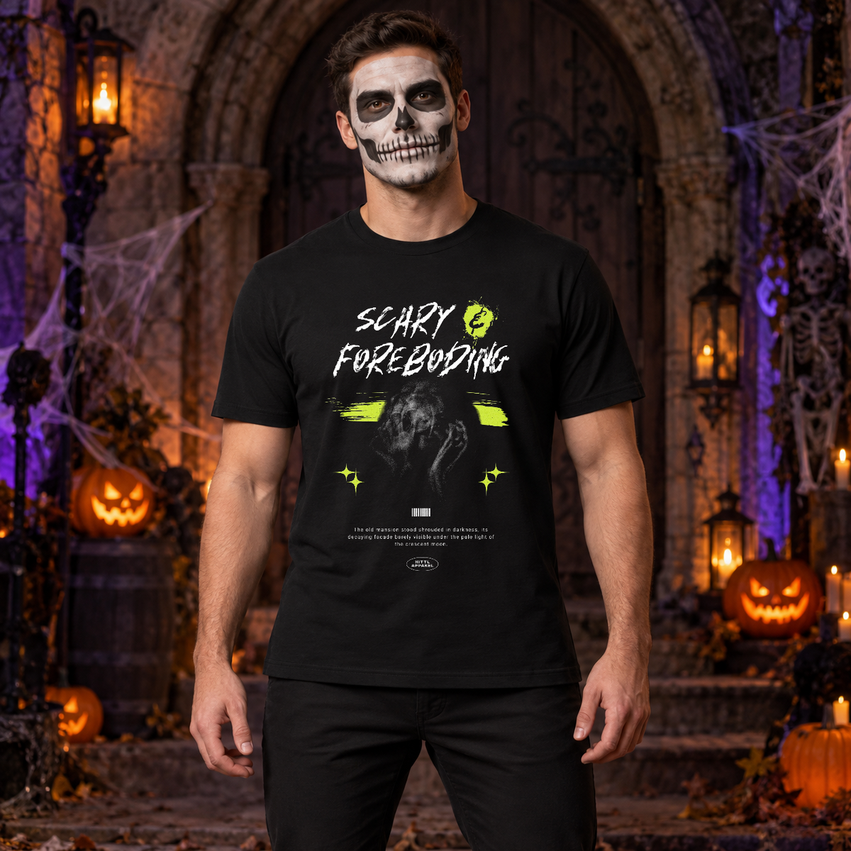 Scary - Foreboding T-Shirt – Halloween Streetwear Graphic Graphic Tee - Color: black