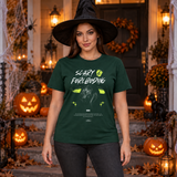 Scary - Foreboding T-Shirt – Halloween Streetwear Graphic Graphic Tee - Color: forest green