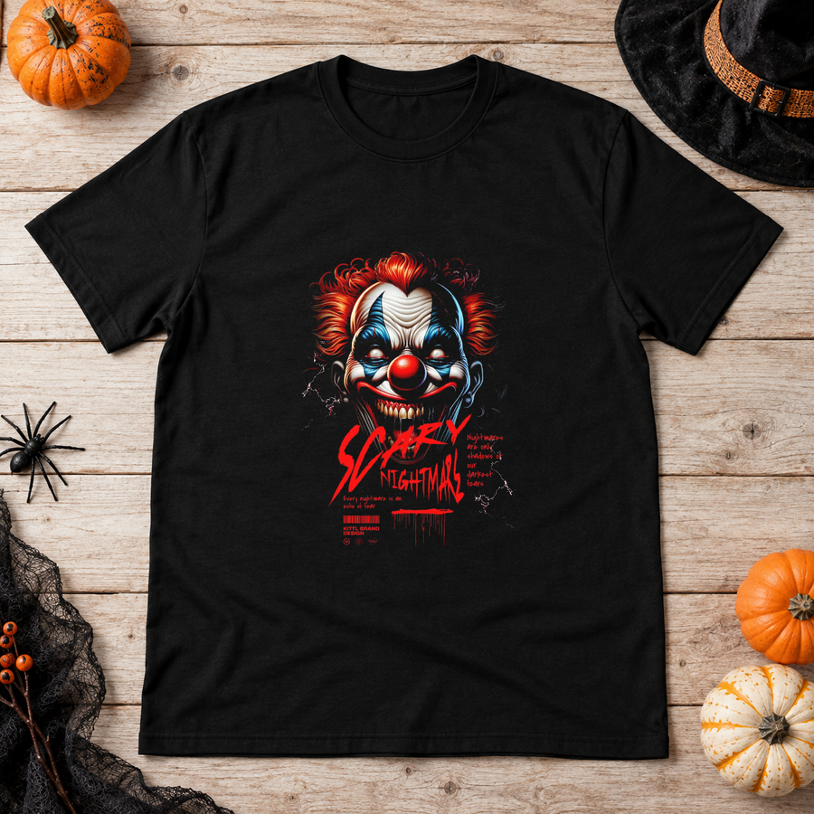 Scary Nightmare T-Shirt – Skull & Reaper Gothic Graphic Graphic Tee - Color: black