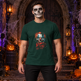 Scary Nightmare T-Shirt – Skull & Reaper Gothic Graphic Graphic Tee - Color: forest green