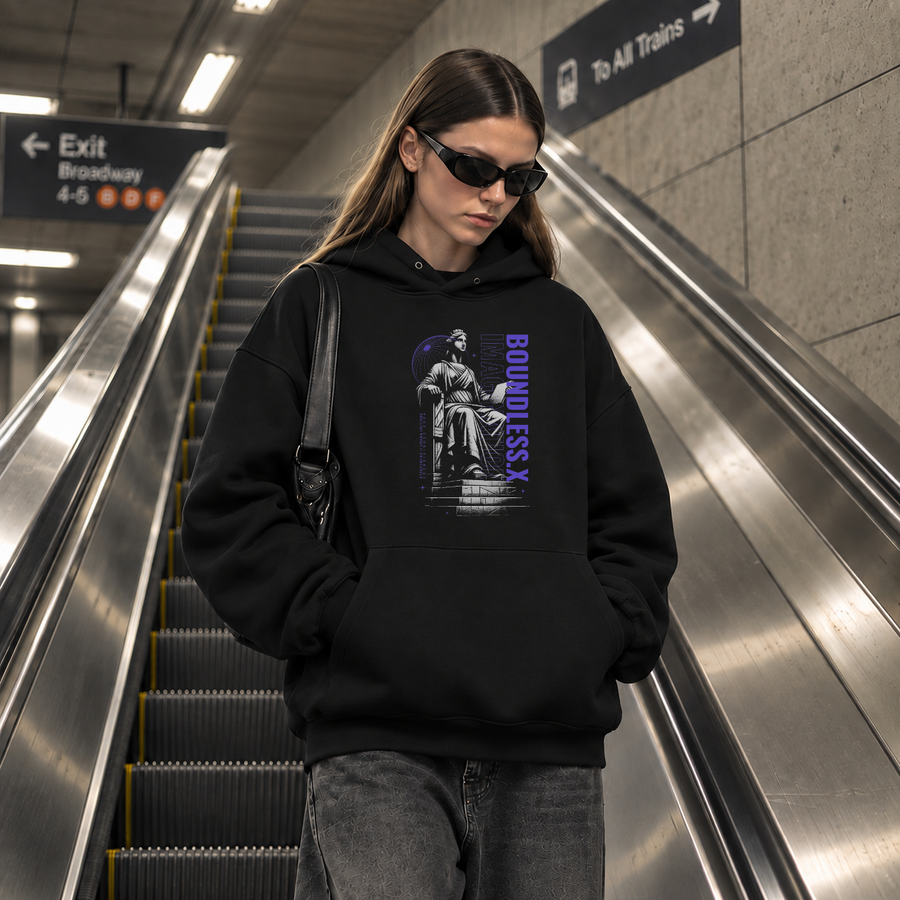 Sculpture Seat Boundless Statue Hoodie – Dark Art / Renaissance Aesthetic Graphic Hoodie - Color: black