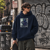 Sentinel Mecha Robot Hoodie – Contemporary Gothic Graphic Design Hoodie - Color: navy