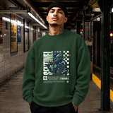 Sentinel Mecha Robot Sweatshirt – Contemporary Gothic Graphic Design Sweatshirt - Color: forest green