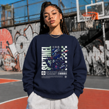 Sentinel Mecha Robot Sweatshirt – Contemporary Gothic Graphic Design Sweatshirt - Color: navy